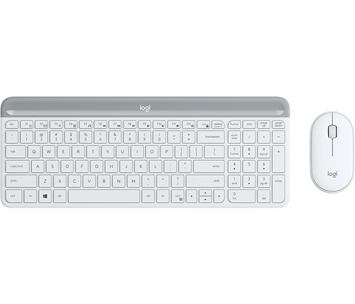 Logitech Slim Wireless Combo MK470 - Ensemble clavier et souris - sans fil - 2.4 GHz - QWERTY - R.-U. - blanc cassé 