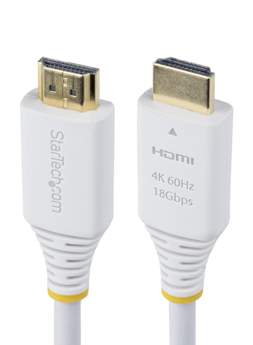 StarTech.com 10ft (3m) Premium Certified High Speed HDMI Cable, 4K60Hz - Premium High speed - câble HDMI avec Ethernet - HDMI mâle pour HDMI mâle - 3 m - blindé - blanc - passif, support pour 2K144Hz, prise en charge UHD 4K60Hz, prise en charge de HDR10