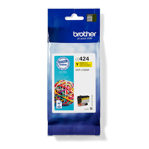 Brother LC424Y - Jaune - original - cartouche d'encre - pour Brother DCP-J1200W 