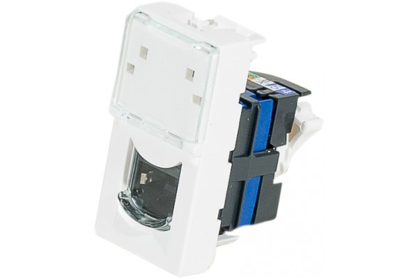 LEGRAND Plastron Mosaic 22,5x45 1 port RJ45 CAT 6 STP 