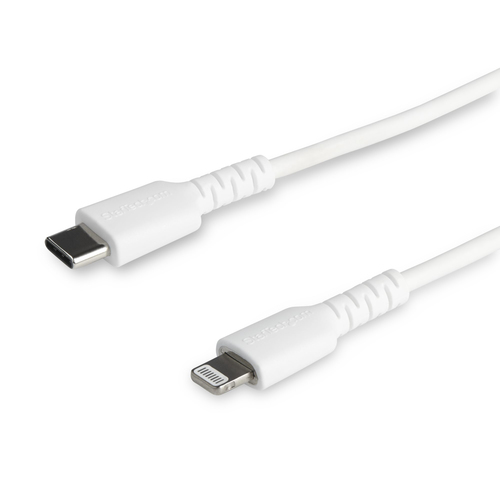 Ce câble USB C vers Lightning blanc de 2 m résiste aux exigences quotidiennes de chargement et de synchronisation de votre iPad, iPhone ou d"autres appareils mobiles équipés du connecteur Lightning. Testé pour résister à l"usure d"une utilisation quoti 