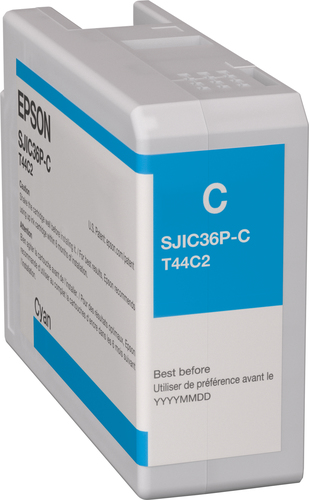 Epson SJIC36P(C) - 80 ml - cyan - original - cartouche d'encre - pour ColorWorks CW-C6000Ae, CW-C6000Pe, CW-C6500Ae, CW-C6500Pe