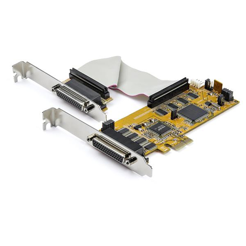 StarTech.com Carte série PCI Express à 8 ports avec UART 16550 - Adaptateur série - PCIe profil bas - RS-232 x 8 - jaune - Conformité TAA 