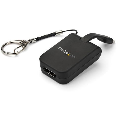 StarTech.com Compact USB C to HDMI Adapter, 4K 30Hz USB Type-C to HDMI 1.4 Video Display Converter with Keychain Ring, USB-C DP Alt Mode to HDMI Monitor Dongle, Thunderbolt 3 Compatible - USB-C Keychain Adapter (CDP2HDFC) - Adaptateur vidéo - USB-C mâle p