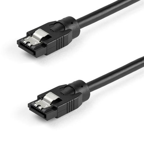 StarTech.com Câble SATA pour disque dur - Rond - 0,3 m - Câble SATA - Serial ATA 150/300/600 - SATA (R) verrouillé pour SATA (R) verrouillé - 30 cm - rond - noir 