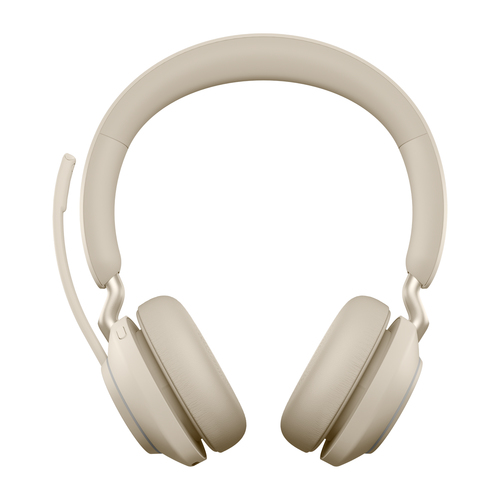 Jabra Evolve2 65 UC Stereo - Micro-casque - sur-oreille - Bluetooth - sans fil - USB-A - isolation acoustique - beige 
