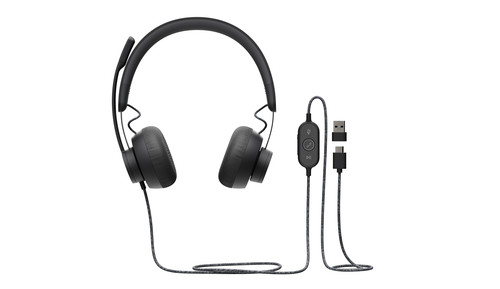 Logitech Zone Filaire - Micro-casque - sur-oreille - filaire - USB-C - graphite