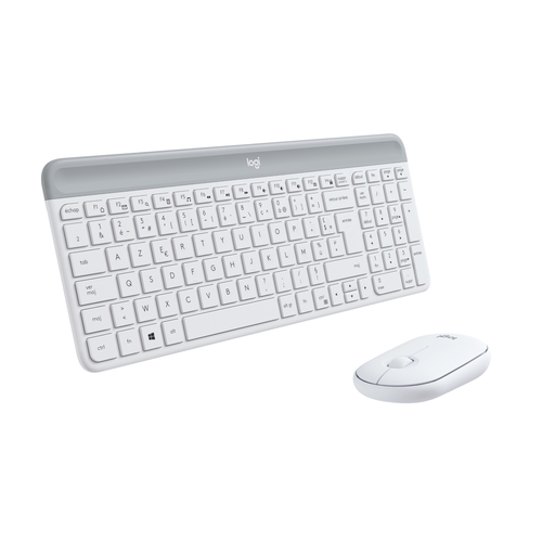 Logitech Slim Wireless Combo MK470 - Ensemble clavier et souris - sans fil - 2.4 GHz - Français - blanc cassé 