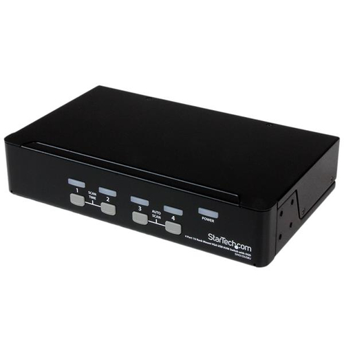 StarTech.com Commutateur KVM 4 Ports VGA USB, Montage en Rack et OSD - Switch KVM - 1920 x 1440 - Commutateur KVM - 4 x KVM port(s) - 1 utilisateur local - de bureau - pour P/N: IM12D1500P, RACKCOND17HD, RKCONS1701, SVA12M2NEUA, SVA12M5NA, SVUSBVGA10, SVU