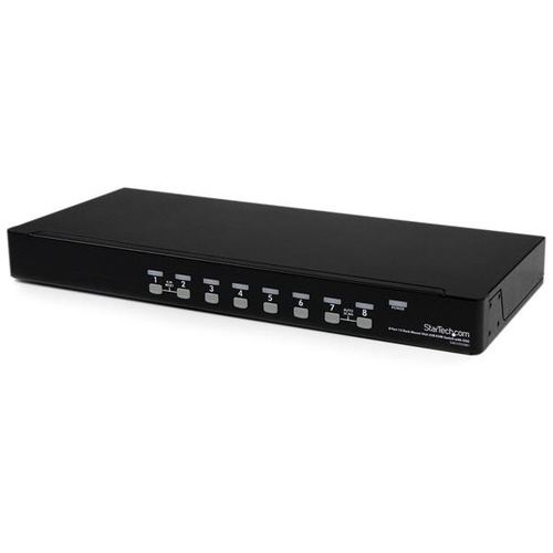 StarTech.com Switch KVM USB VGA 8 ports à montage en rack 1U avec OSD - Commutateur KVM - 8 x KVM port(s) - 1 utilisateur local - de bureau - pour P/N: RK3236BKF, RKCONS1701, RKCONS17HD, RKCONS1901, RKCONS1908K, RKCONS1916K, RKQMCAB12V2 