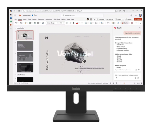 Lenovo ThinkVision E22-40 - Écran LED - 1920 x 1080 Full HD (1080p) @ 100 Hz - IPS - 250 cd/m² - 1300:1 - 4 ms - HDMI, VGA, DisplayPort - haut-parleurs - noir corbeau
