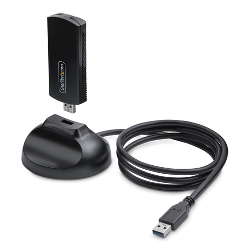 StarTech.com Wi-Fi 6E USB Adapter/Dongle, For Desktop/Laptop PC, Wireless NIC w/Foldable Antenna, WiFi Adapter Supports 802.11 b/g/n/ac/ax, 2.4/5/6 GHz Network Compatible - adaptateur réseau - USB 3.0 