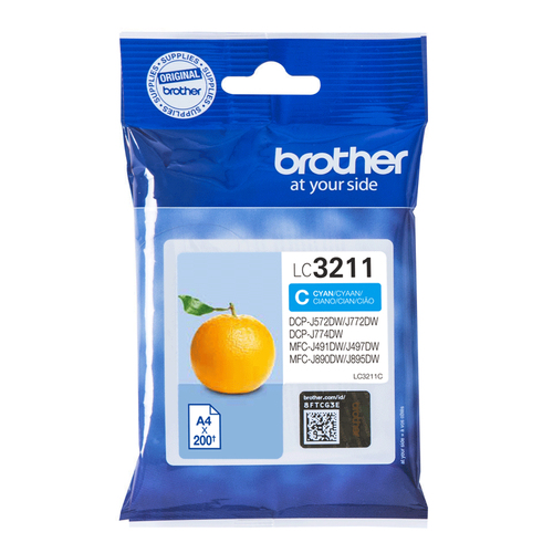 Brother LC3211C - Cyan - original - cartouche d'encre - pour Brother DCP-J572DW, DCP-J772DW, DCP-J774DW, MFC-J890DN, MFC-J890DW, MFC-J890DWN 
