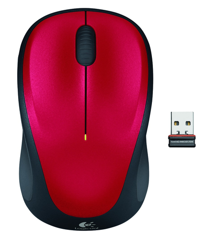 Logitech M235 - Souris - optique - sans fil - 2.4 GHz - récepteur sans fil USB - rouge 