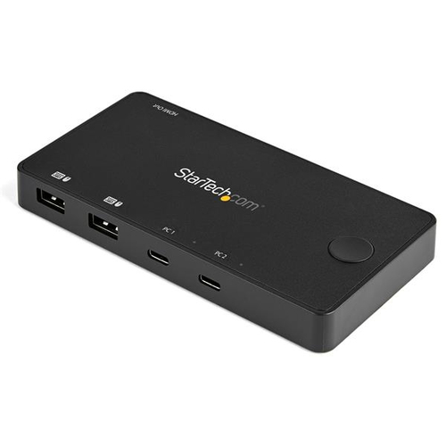 StarTech.com Switch KVM USB-C 2 Ports - Mini-commutateur 4K 60Hz HDMI UHD - Câbles Typec C inclus - Auto-alimenté - iPad Pro - Commutateur écran-clavier-souris/audio - 2 x KVM / audio - de bureau 