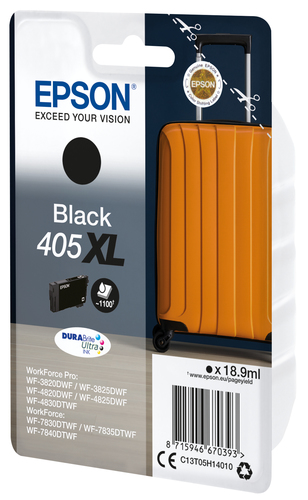 Epson 405XL - 18.9 ml - noir - original - cartouche d'encre - pour WorkForce WF-7310, 7830, 7835, 7840, WorkForce Pro WF-3820, 3825, 4820, 4825, 4830, 7840 