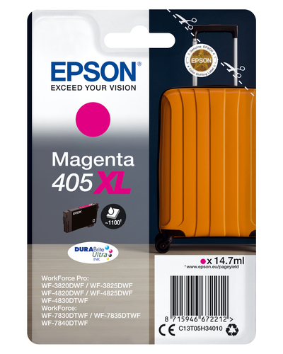 Epson 405XL - 14.7 ml - XL - magenta - original - blister - cartouche d'encre - pour WorkForce WF-7310, 7830, 7835, 7840, WorkForce Pro WF-3820, 3825, 4820, 4825, 4830, 7840