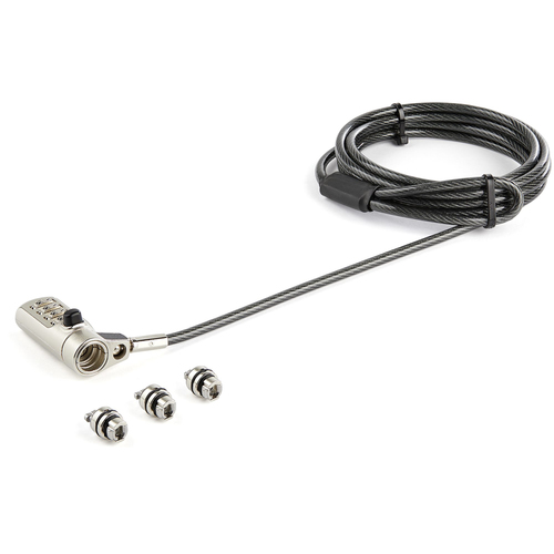 StarTech.com Câble de verrouillage à combinaison de 2 m pour ordinateur portable - Pour K-Slot, Nano, Wedge Slot - Câble de sécurité - 2 m - Conformité TAA 
