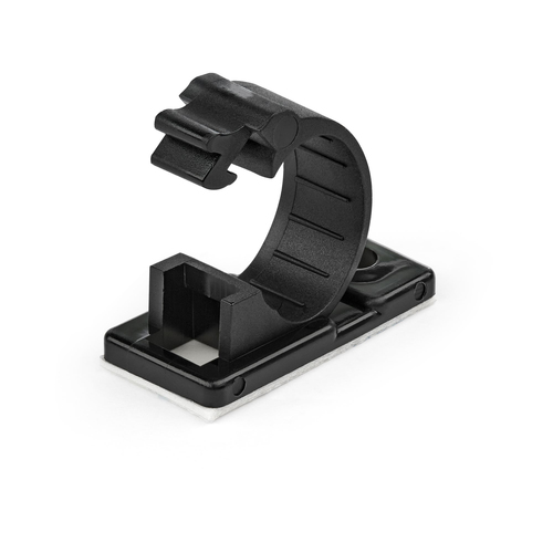 StarTech.com 100 Pinces Attache Câbles Adhésives Noir, Organiseur Câbles Réseau/Ethernet/Bureau/Ordinateur, Range Câbles Bureau Autocollant, Pince Nylon Autocollante Ignifugée UL/94V-2 (CBMCC2) - Attaches de câbles - noir - Conformité TAA (pack de 100) 