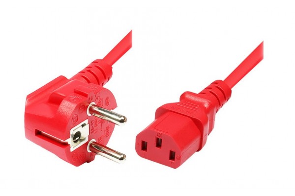 Cordon d alimentation PC CEE7 / C13 rouge - 1,8 m 