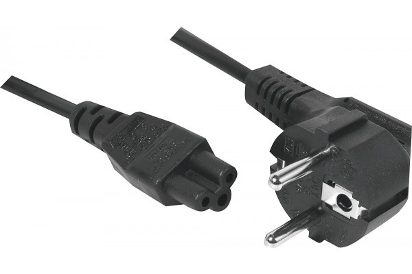 Cordon d alimentation tripolaire PC CEE7 / C5 noir - 5 m 