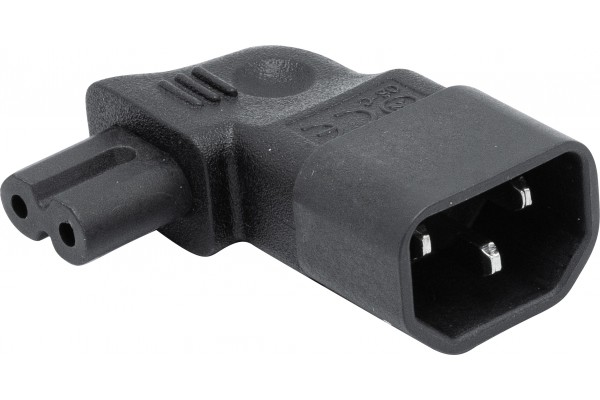 Adaptateur IEC C14 / IEC C7 coudé 