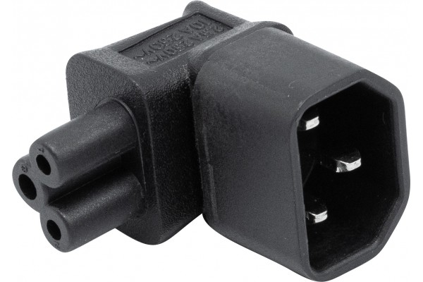 Adaptateur IEC C14 / IEC C5 coudé 