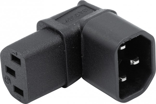 Adaptateur IEC C14 / IEC C13 coudé 