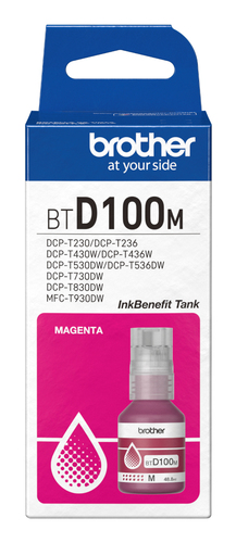 Brother BTD100M - 48.8 ml - haute capacité - magenta - original - boîte de suspension - recharge d'encre - pour Brother DCP-T530DW, DCP-T730DW, MFC-T930DW 