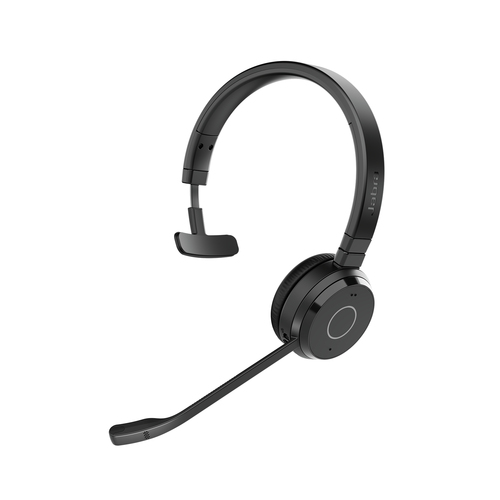 Jabra Evolve 65 TE Mono - Micro-casque - sur-oreille - Bluetooth - sans fil - USB-A via adaptateur Bluetooth - isolation acoustique - Certifié pour Microsoft Teams 