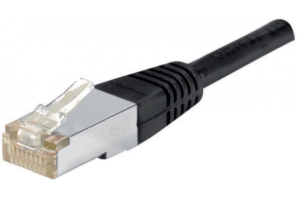 Cordon RJ45 étanche catégorie 6 F/UTP noir - 1 m 