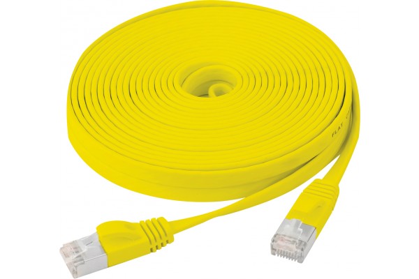 Cordon RJ45 plat catégorie 6 U/FTP snagless jaune - 3 m 