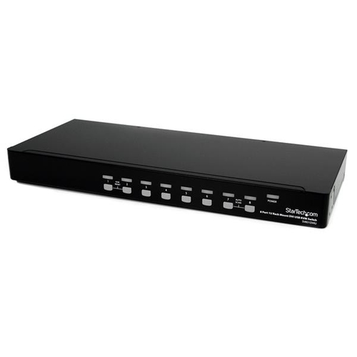 StarTech.com Commutateur écran clavier souris USB montable en rack - Switch KVM pour écran PC à 8 ports DVI - Compatible HDMI - Commutateur KVM - 8 x KVM port(s) - 1 utilisateur local - Montable sur rack - pour P/N: RK12OD2, RK2537BKM, RK3236BKF, RK4236BK 
