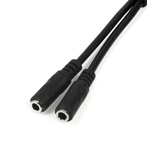 Startech Adaptateur casque avec prises écouteur / microphone séparées - Répartiteur de casque micro - mini jack 4 pôles mâle pour jack mini femelle - 20 cm - noir - pour P/N: DK30A2DH, DK30CHDDPPD, DK30CHDPPDUE, MST30C2HDPPD, USB3SMDOCK4K, USB3VDOCKD 