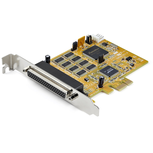 Startech Carte PCI Express à 8 Ports Série RS232 - Adaptateur PCIe Série avec UART 16C1050 - Carte Contrôleur Multiport Série DB9 - Protection de Surcharge 15kV - Win & Linux (PEX8S1050) - Adaptateur série - PCIe - RS-232 x 8 - jaune - Conformité TAA