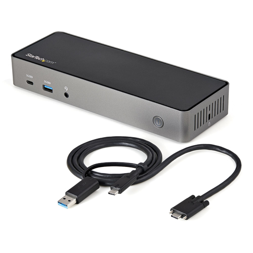 StarTech.com Dock USB-C & USB-A - Station d'Accueil Universelle à Triple Écran DisplayPort & HDMI 4K 60Hz - 85W Power Delivery, 6x USB Hub, GbE, Audio - USB 3.1 Gen 2 10Gbps (DK31C3HDPDUE) - Station d'accueil - USB-C - 3 x HDMI, 3 x DP - 1GbE - 85 Watt 