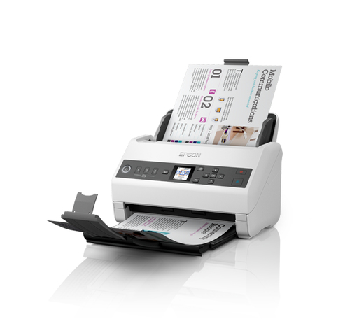 Epson WorkForce DS-730N - Scanner de documents - Capteur d'images de contact (CIS) - Recto-verso - A4/Legal - 600 dpi x 600 dpi - jusqu'à 40 ppm (mono) / jusqu'à 40 ppm (couleur) - Chargeur automatique de documents (100 feuilles) - jusqu'à 4500 pages par 