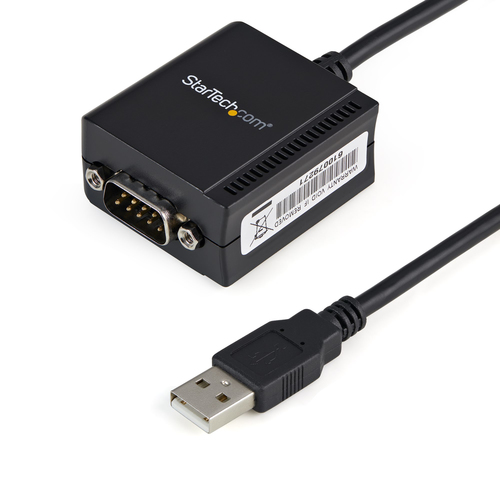 StarTech.com Câble adaptateur de 1,80 m USB vers série DB9 RS232 - Chipset FTDI - Mémorisation de port - 1x DB-9 mâle - 1x USB A mâle - Adaptateur série - USB - RS-232 - noir 