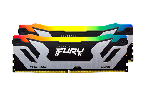 Kingston FURY Renegade RGB - DDR5 - kit - 48 Go: 2 x 24 Go - DIMM 288 broches - 8800 MT/s / PC5-70400 - CL42 - 1.4 V - mémoire non tamponnée chronométrée - on-die ECC - noir, argent 