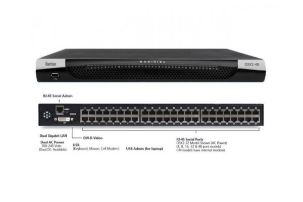 RARITAN DSX2-48 Console Serveur 48 ports série dual-Power AC/Gigabit 