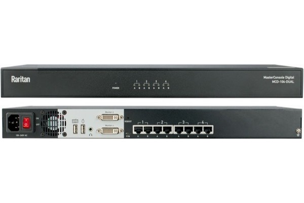 MCD-104-DUAL KVM Switch Cat5 4 p. double écran DVI+USB+Audio 