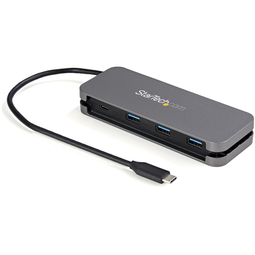 Ce hub USB-C à 4 ports vous permet de connecter quatre périphériques SuperSpeed USB 3.2 Gen 1 (5 Gb/s) à votre ordinateur portable ou fixe USB-C : la solution idéale pour ajouter des ports USB à un appareil disposant d"un nombre limité de ports USB libre  