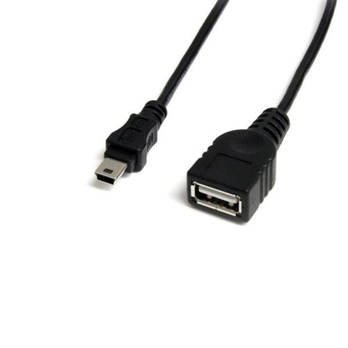 StarTech.com Câble Mini USB 2.0 de 30cm - Cordon USB A vers Mini B - Femelle / Mâle - Noir - Câble USB - USB (F) pour mini USB type B (M) - USB 2.0 - 30 cm - noir - disponible 24 / 48h 