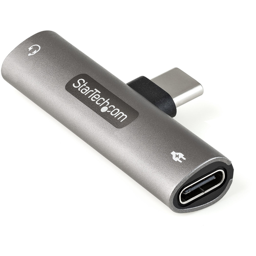 StarTech.com Adaptateur USB-C Audio & Chargeur - Convertisseur Prise Audio Mini Jack Aux TRRS 3.5mm Casque/Écouteurs - 60W USB Type-C Power Delivery Pass-Through - Smartphone/Tablette (CDP235APDM) - Station d'accueil - USB-C