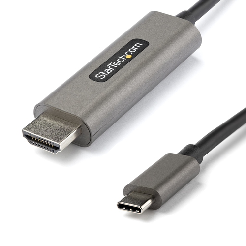 StarTech.com Câble Adaptateur Graphique USB-C vers HDMI 4K 60Hz HDR10 4m - Ultra HD USB Type-C vers HDMI 4K 2.0b - Convertisseur Graphique USB-C vers HDMI HDR - DP 1.4 Alt Mode HBR3 (CDP2HDMM4MH) - Câble adaptateur - USB-C mâle pour HDMI mâle - 4 m - noir