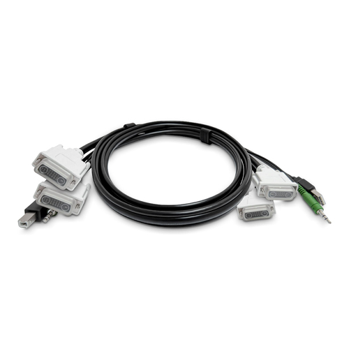 StarTech.com - Câble clavier / vidéo / souris (KVM) - Conformité TAA - USB type A, DVI, prise audio de 3,5 mm (M) pour USB Type B, DVI, prise audio de 3,5 mm (M) - 1.8 m 