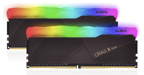 32GB DIMM (2X16GB) CRAS X RGB GAMING RAM MODULE DDR4 3200MHZ PC4-25600 UNBUFFERED NON-ECC 1.35V 1GX8 CL16 KLEVV 