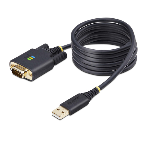 StarTech.com 6.6ft (2m) USB to Serial Adapter Cable, COM Retention, RS232 - Câble USB / série - USB (M) pour DB-9 (M) vissable - 2 m - moulé, robuste - noir - disponible 24 / 48h 