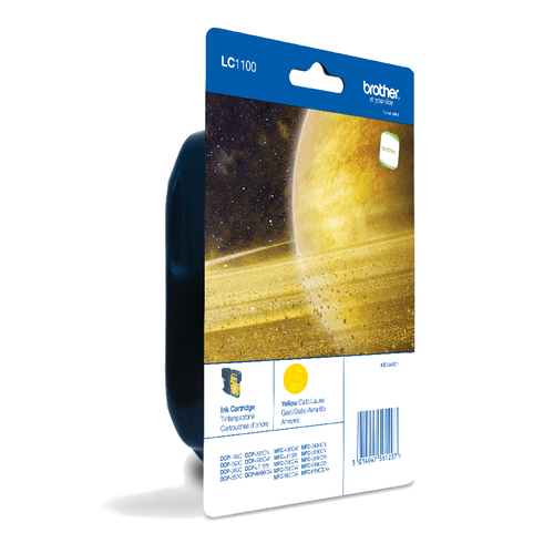 Brother LC1100YBP - Jaune - original - blister - cartouche d'encre - pour Brother DCP-185C, DCP-585CW, DCP-6690CW, MFC-490CW, MFC-5490CN, MFC-990cw