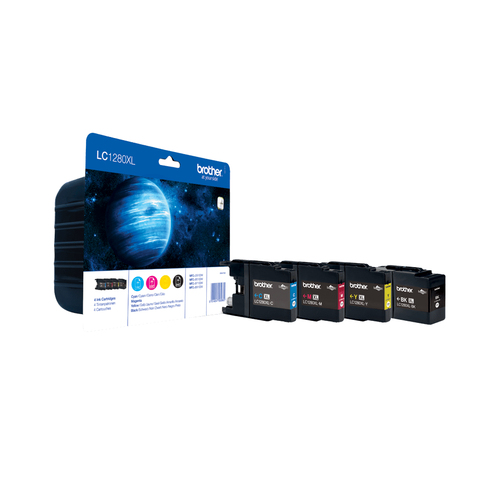 Brother LC1280XLVALBP - Pack de 4 - noir, jaune, cyan, magenta - original - cartouche d'encre 